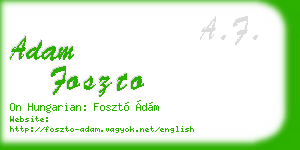 adam foszto business card
